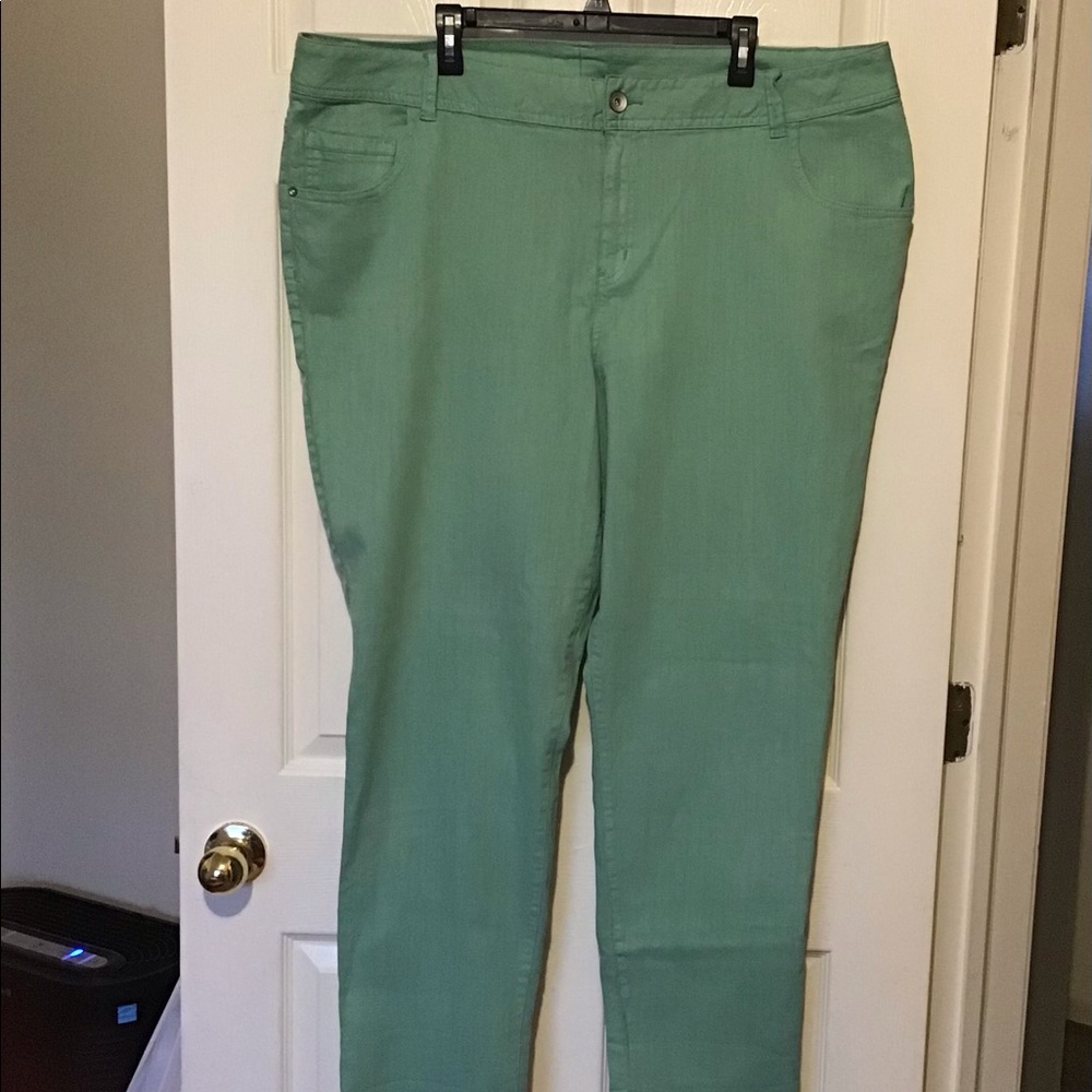 Light green straight leg jean